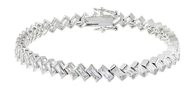 15.04CT Brilliant Baguette Cut Cubic Zirconia Lab-Created Women’s Bracelet