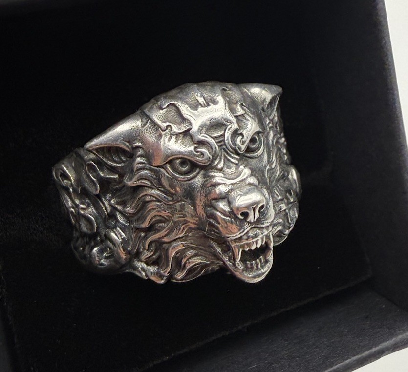 Volstead X Apothecary 87 Sterling Silver Wolf Ring 925 Alpha Male – Z 21.8mm
