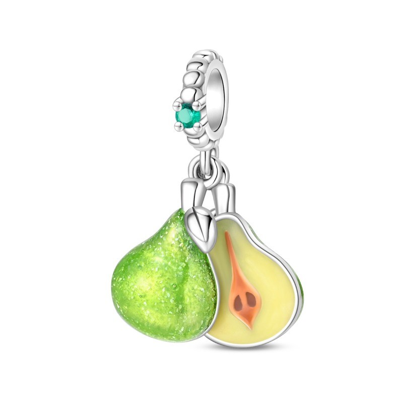 KUNSIR Sterling Silver Fruit Charms for Bracelets & Necklaces Pendent DIY Beads