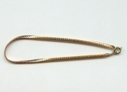 3 VINTAGE BRASS HERRINGBONE 2mm. CHAIN 8.5″ BRACELETS 1861