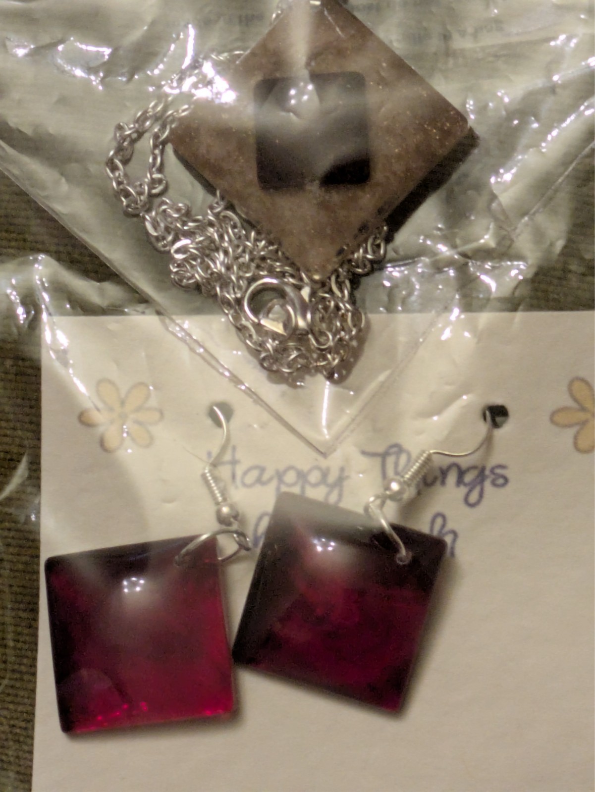 Resin Statement Jewellery Set Necklace Earrings Mother’s Day Birthday Deco
