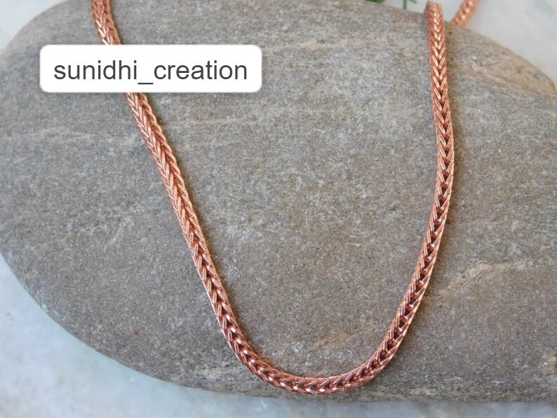 100 % pure Copper Chain necklace, Pure Copper Wheat chain ,Solid jewelry Chain,