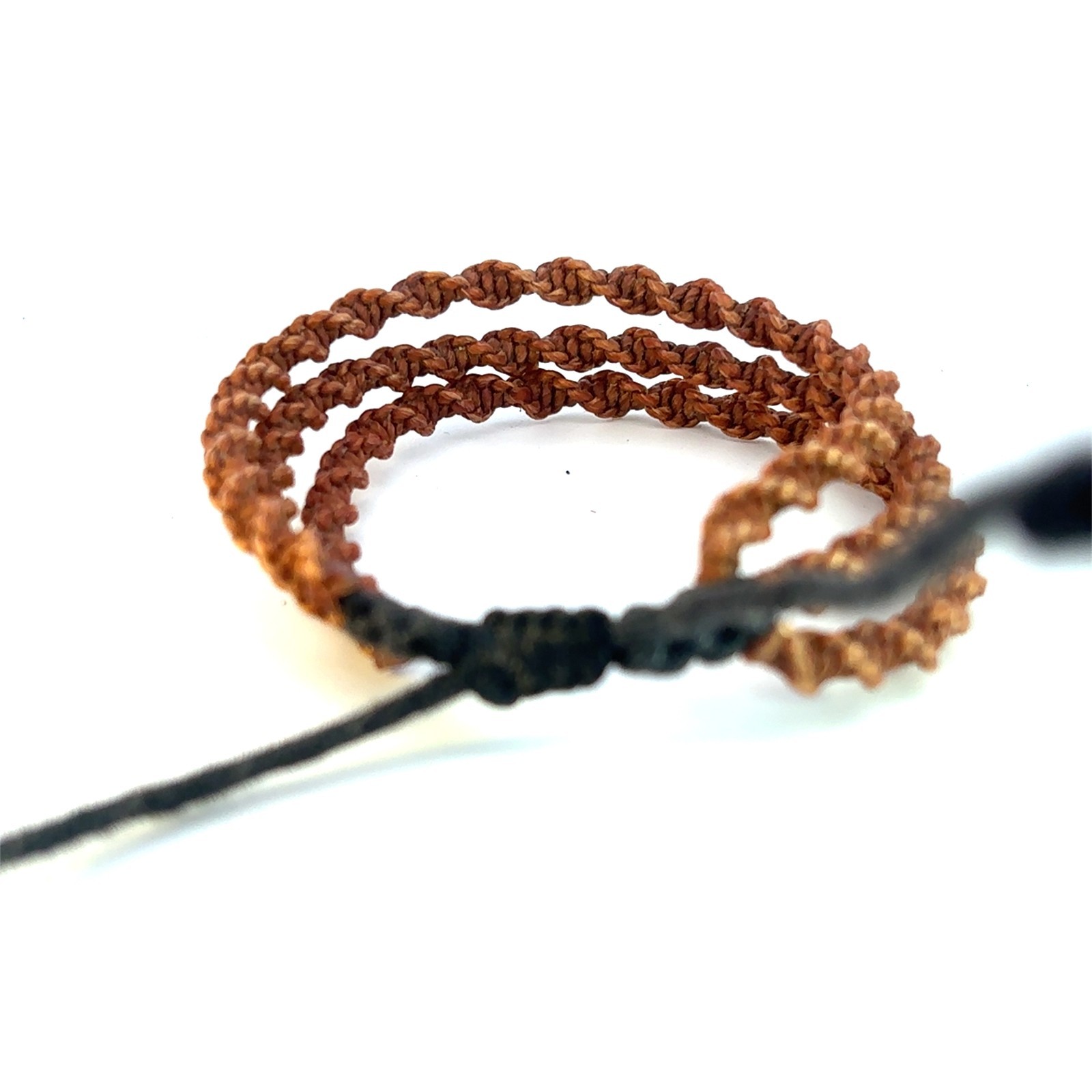 Handmade Braided Cord Bracelet Macrame Brown Adjustable Unisex Boho