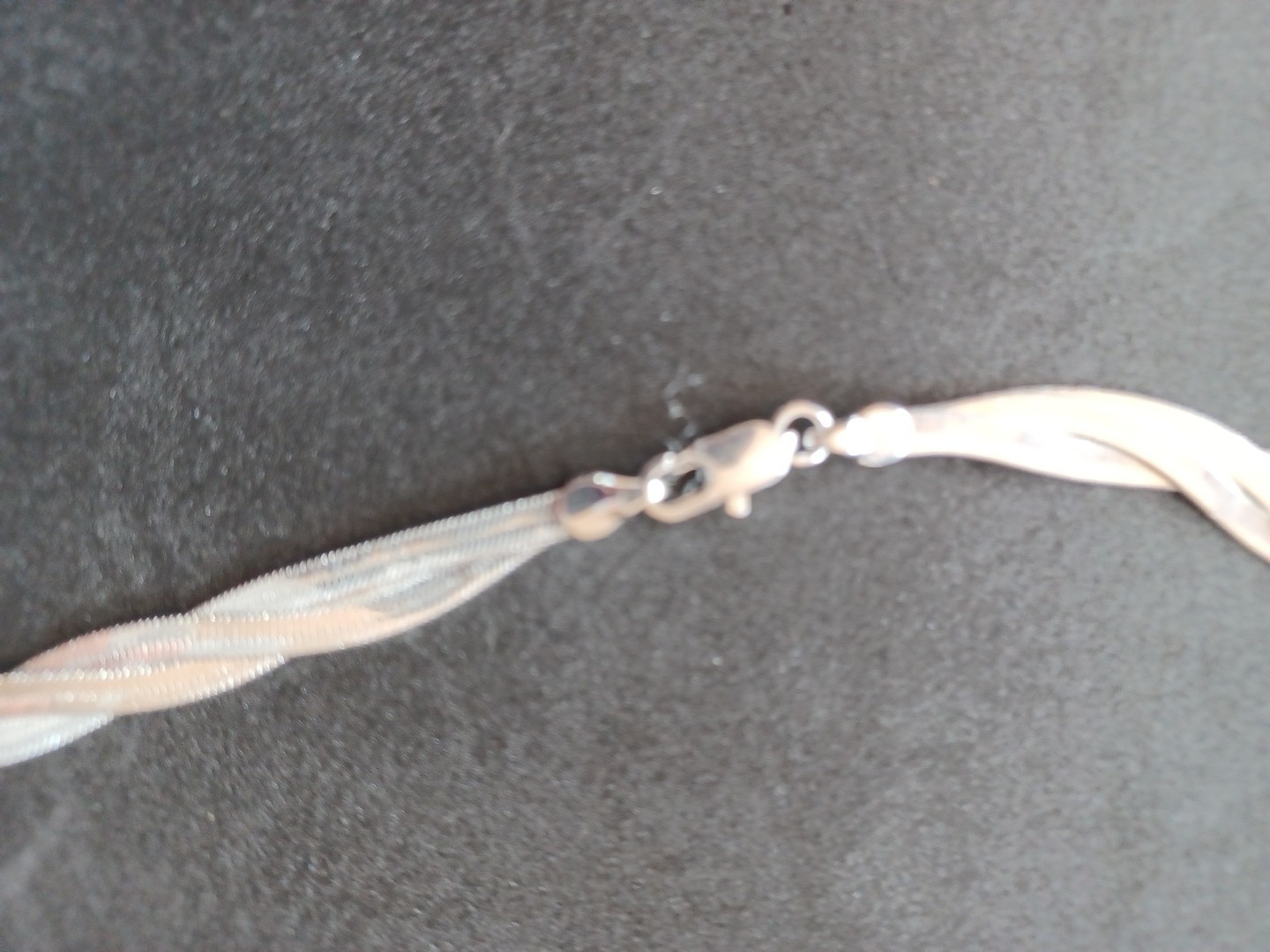 Vintage High-Shine Braided Herringbone Chain Necklace