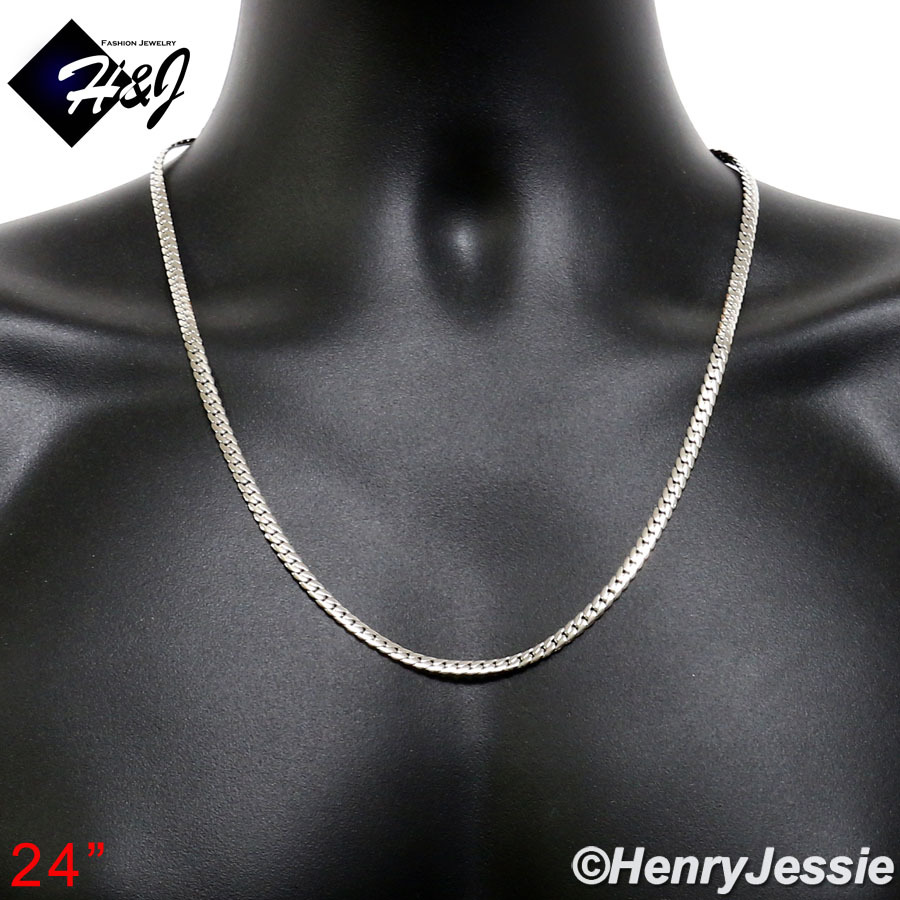 18-40″MEN Stainless Steel 3/4/5/6/8mm Silver Miami Cuban Curb Chain Necklace*155