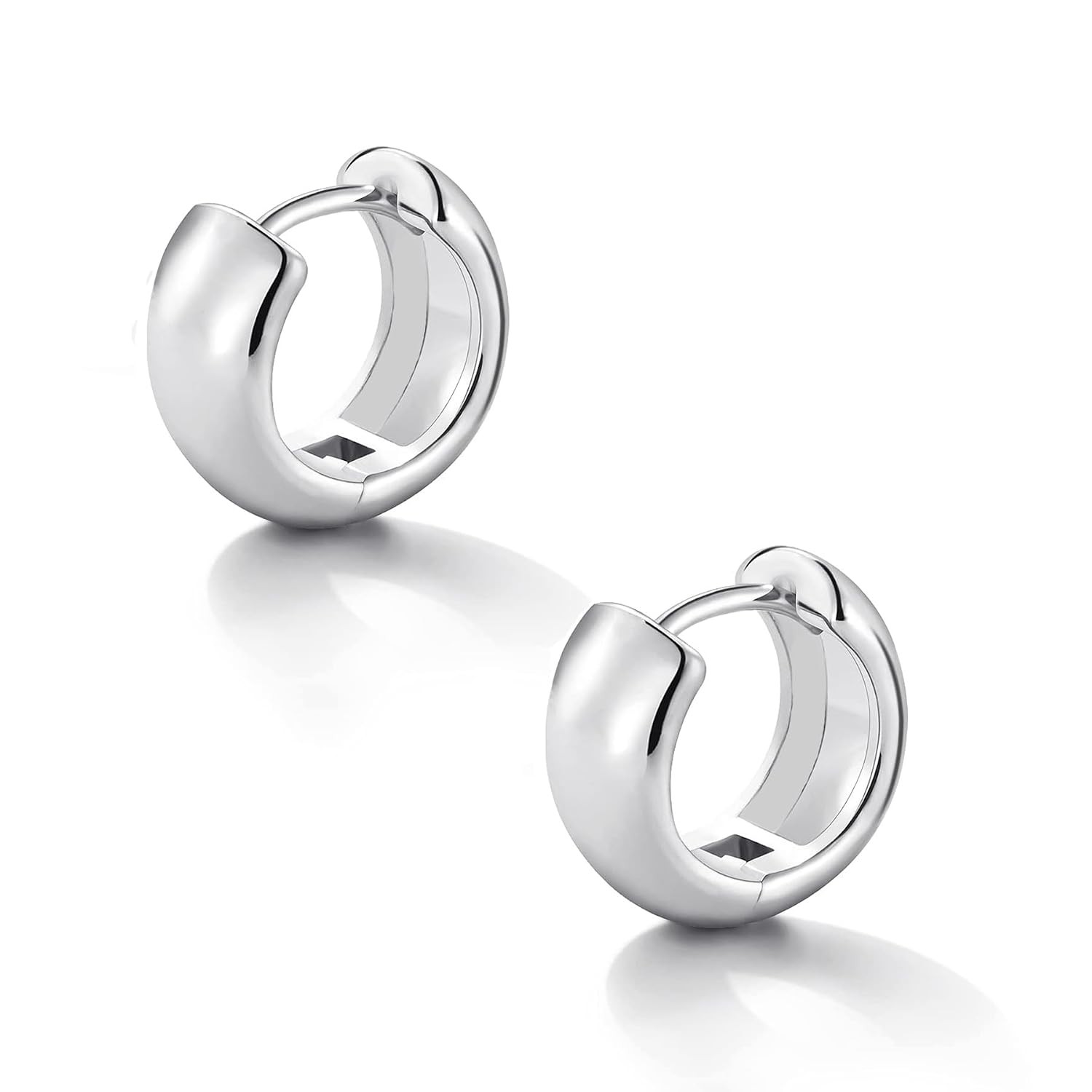 Chunky Hoop Earrings for Women 14k Gold Plated Hypoallergenic Huggie Hoops Earri