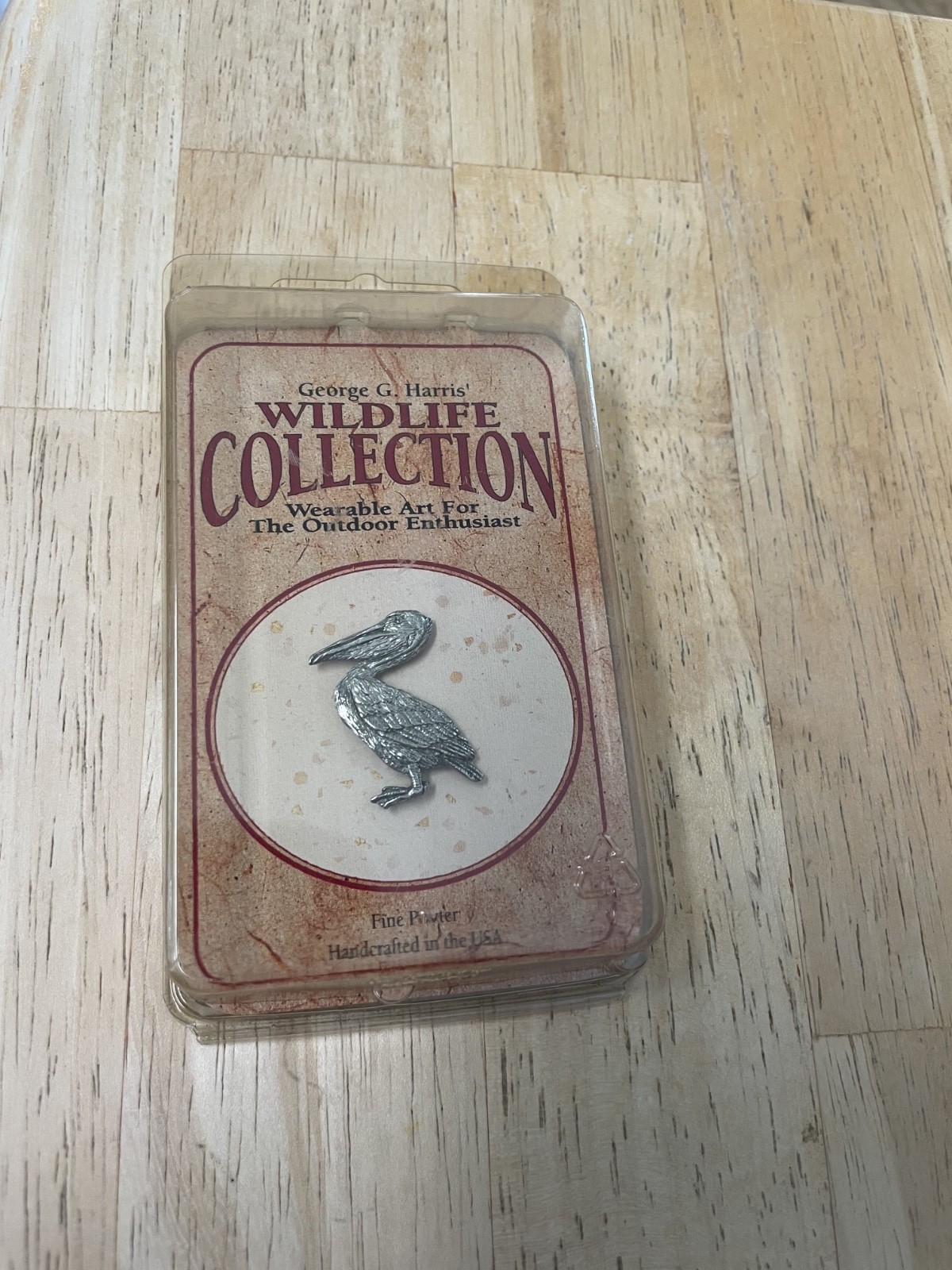 New Fine Pewter George H Harris Wild Life Brooch Pin Pelican Handcrafted Art