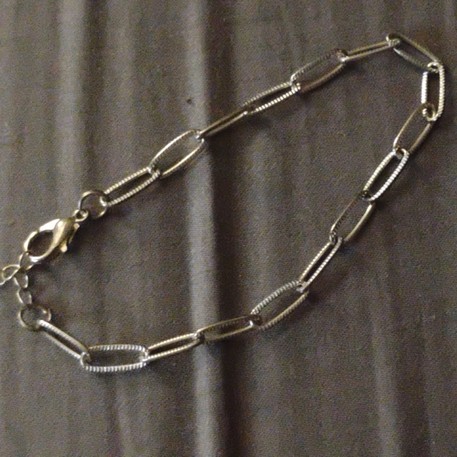 Real Solid Silver Paperclip Rolo Paper Clip Bracelet 4mm 6-8″ adjustable