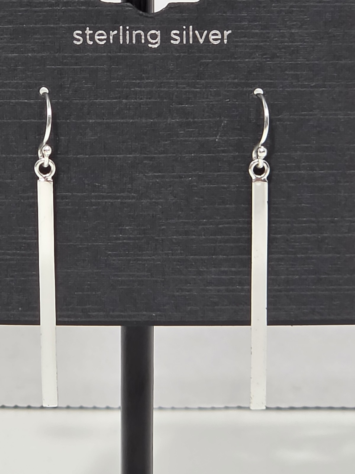 Silver Treasures 925 Sterling Silver Dangling Long Bar Earrings “NEW”
