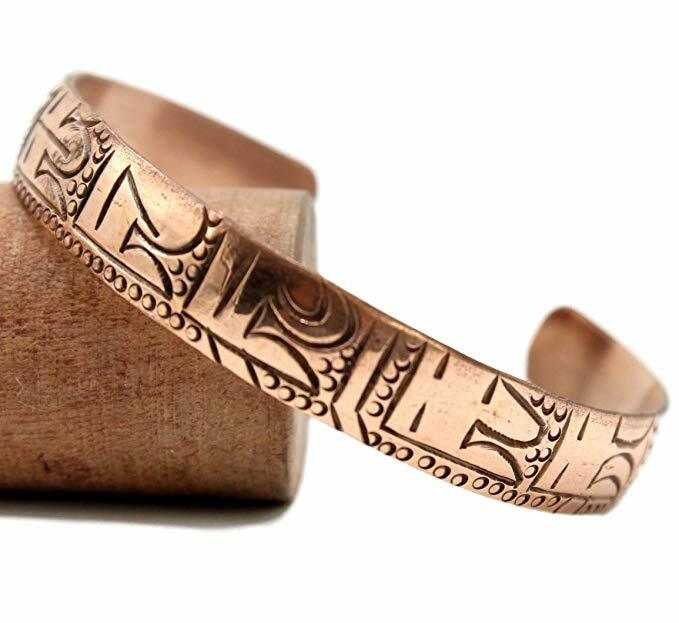 100% Pure Copper Tibetan Healing Bracelet. Om Mani Padme Hum Mantra