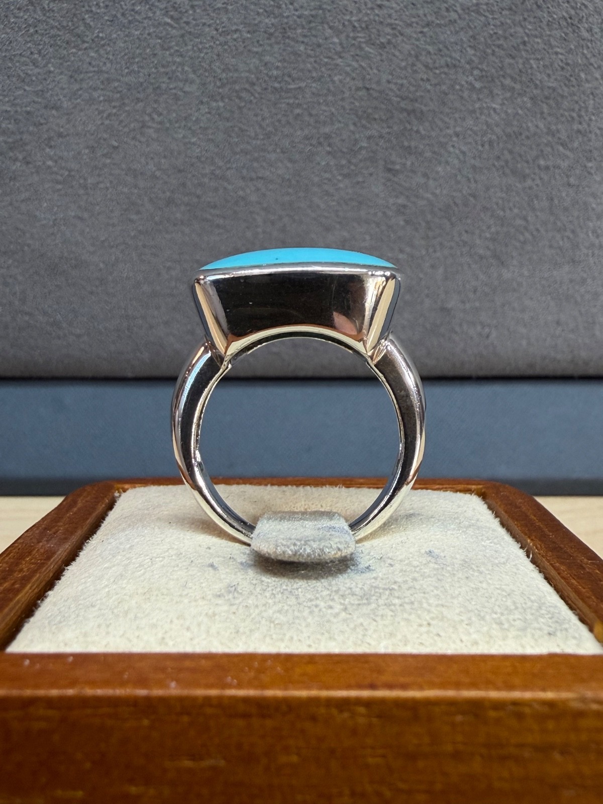 VTG SX 925 Sally C Treasures Sterling Silver Robin Egg Blue Turquoise Ring Sz 7