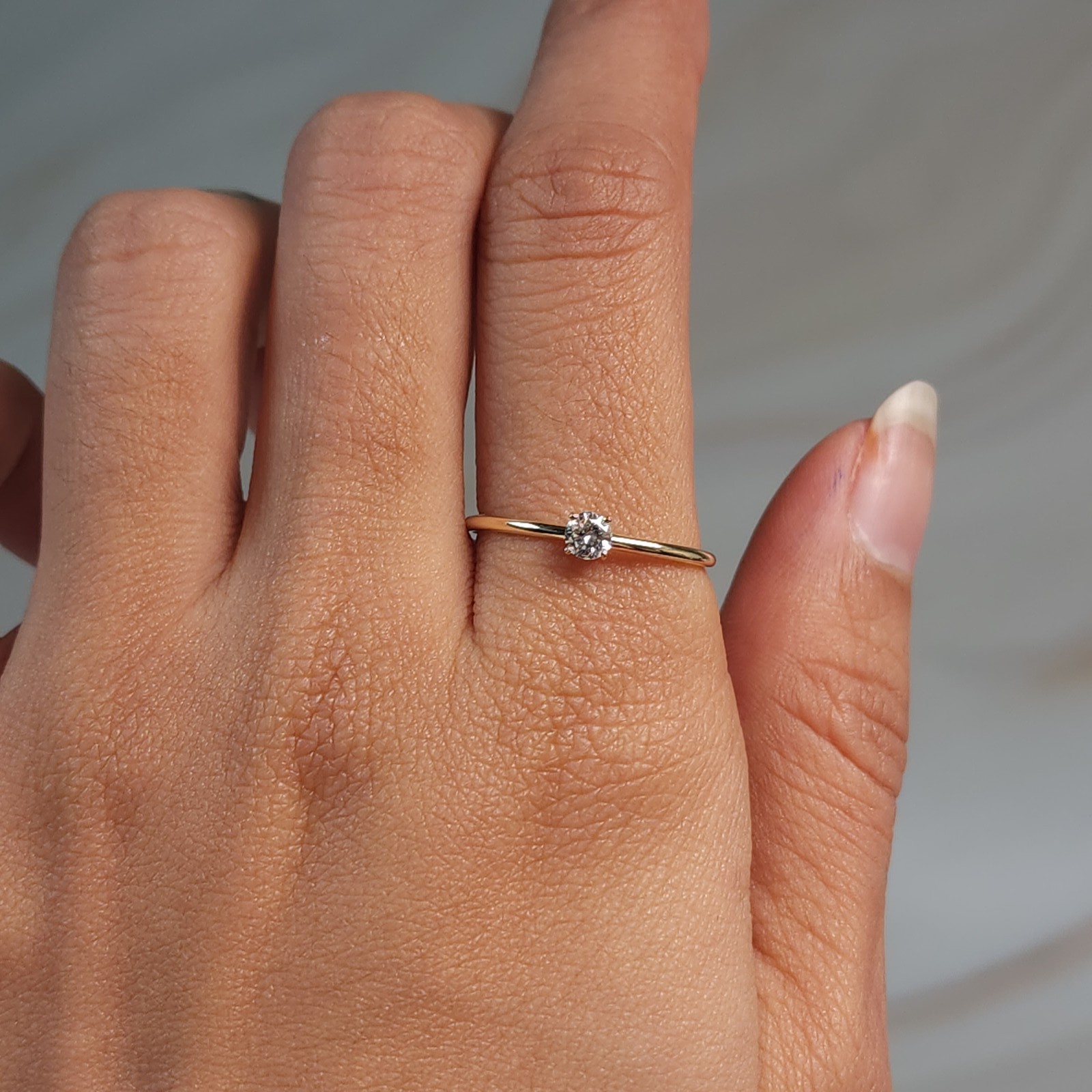 14Kt Gold 0.15 Ct Lab Grown Diamond Ring