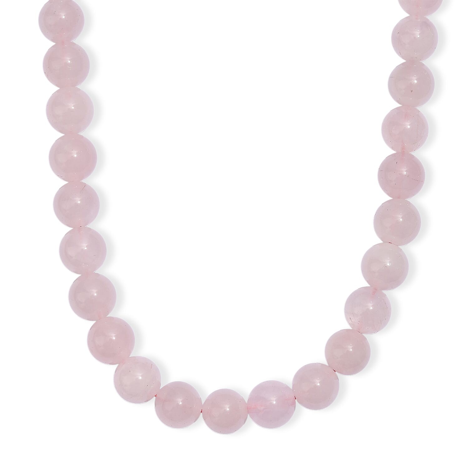 Rose Quartz 355.00 ctw Beaded Necklace in Platinum Plated 20 Inches
