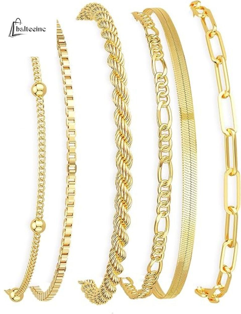 DEARMAY Gold Bracelets for Women Waterproof, 14K Gold Plated Jewelry Sets Trendy