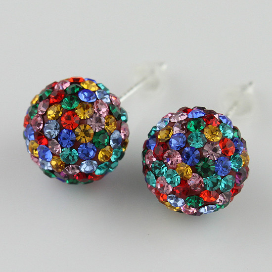 1Pair Czech Crystal Disco Ball Stud Sparkle Earring 4mm 6mm 8mm 10mm