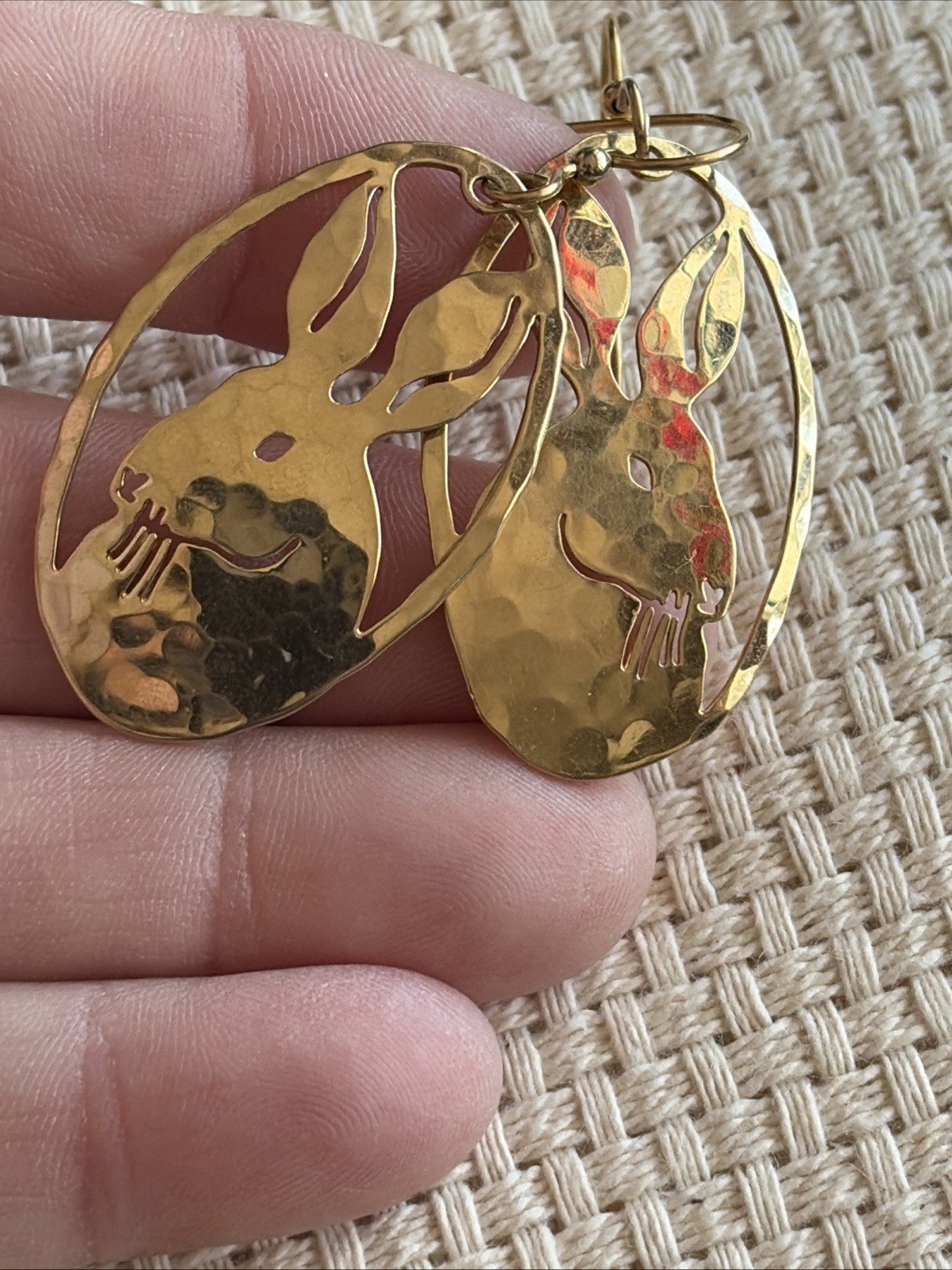 Woman’s Bunny Earrings By Wild Bryde Measuring 1 3/4 Inches