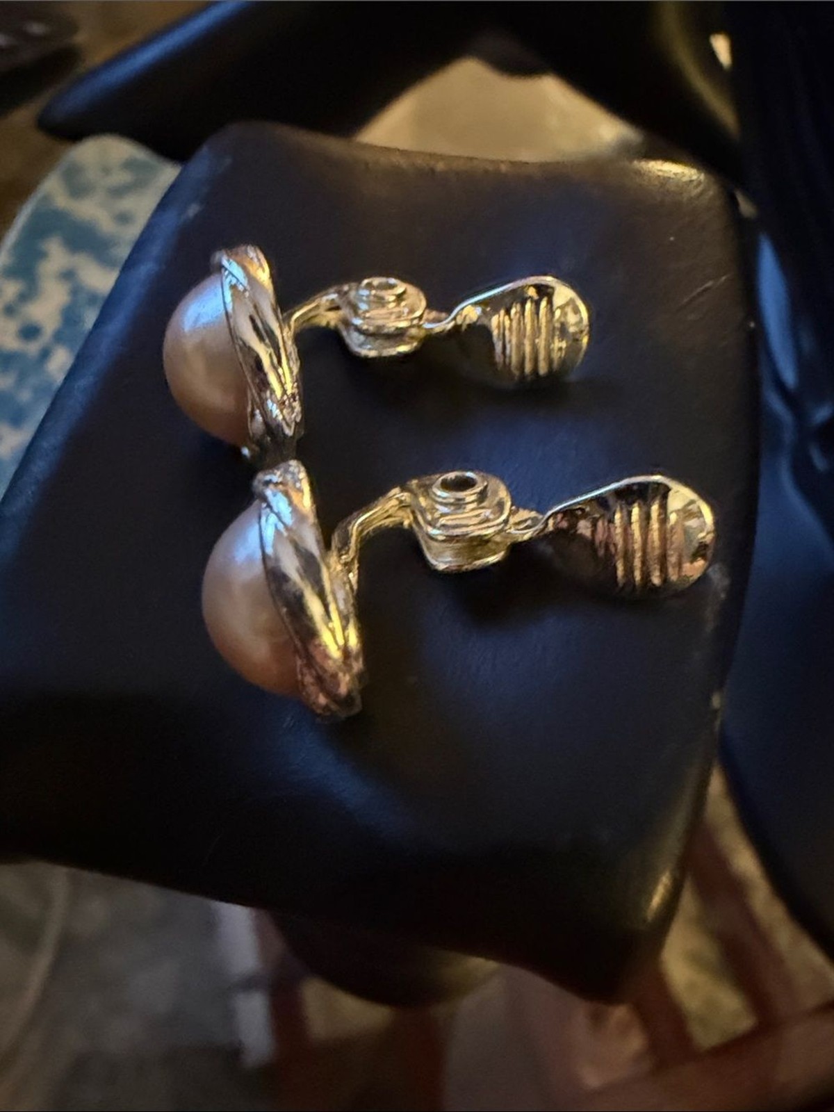 Monet Rose-Pearl Twisted Silver-Tone Clip-on Earrings