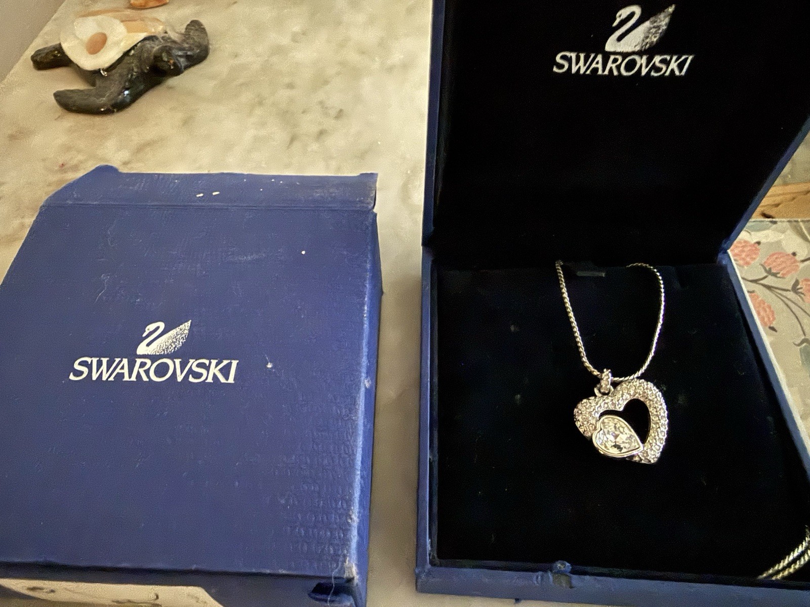 Swarovski Crystal Heart Pendant Necklace Rhodium Plated 843865