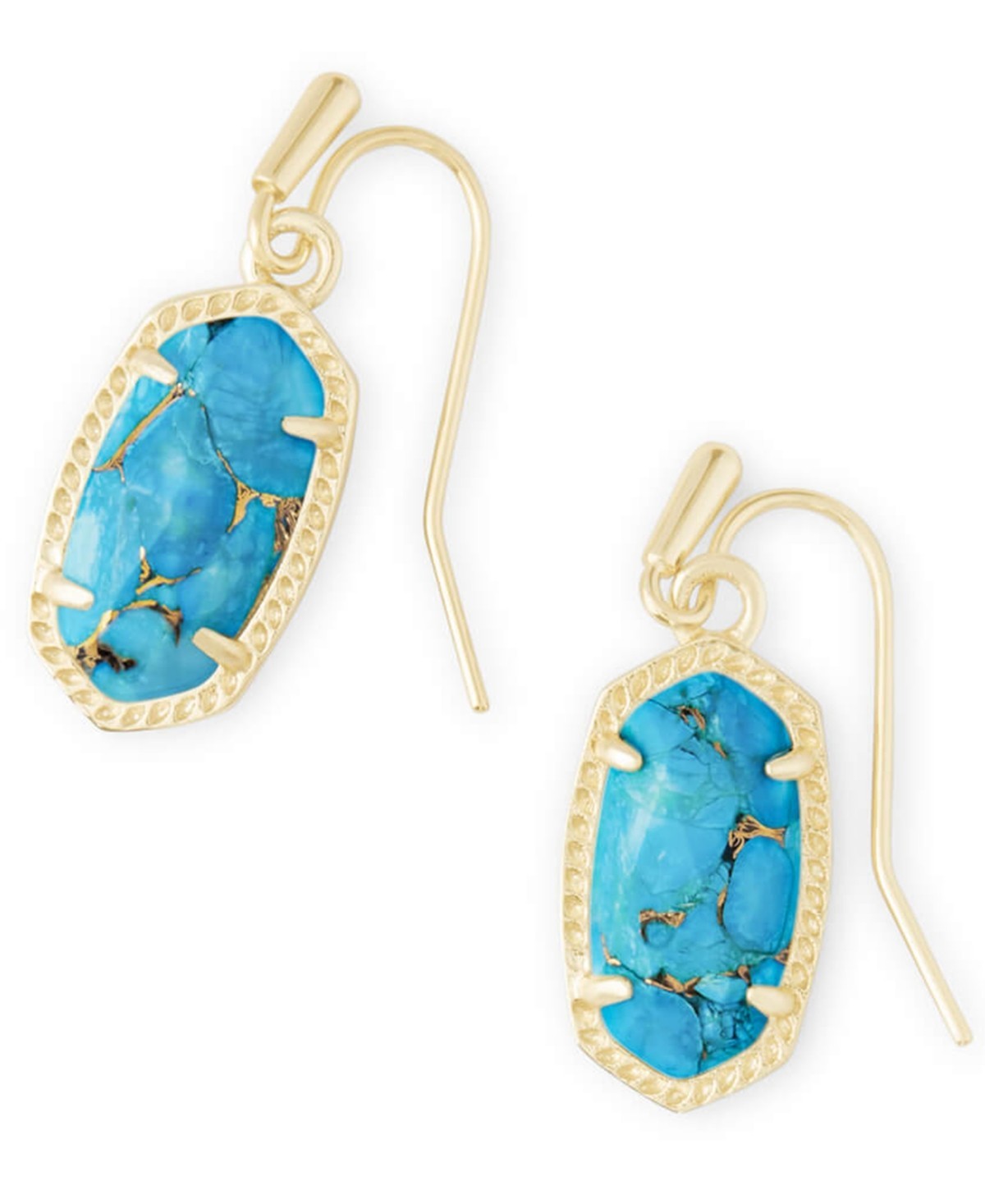 Kendra Scott W1240 Lee 18k Gold Vermeil Drop Earrings in Turquoise Magnesite