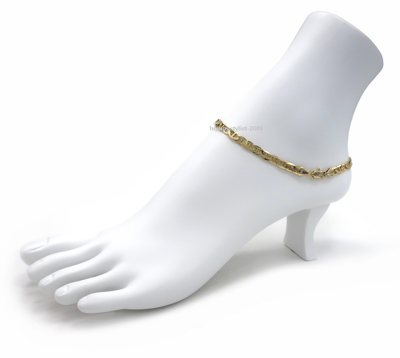 5mm Mariner Link Chain Quality 10″ Anklet Ankle Bracelet 14k Italy Gold Plated
