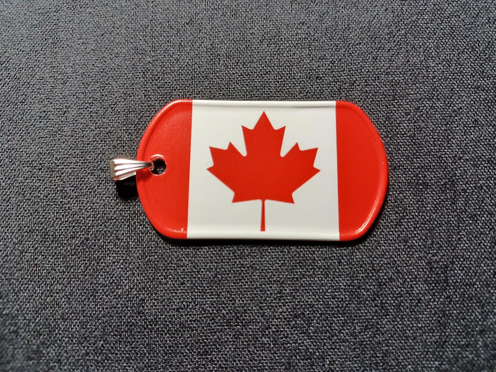 USA Flag or International Flag Dog Tag with silver NP flat KeyRing FREE SHIPPING