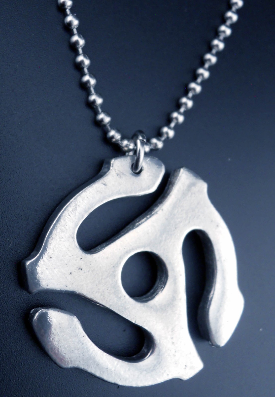 Record Spindle Adapter Necklace Stainless Chain New Pendant 45 rpm Insert