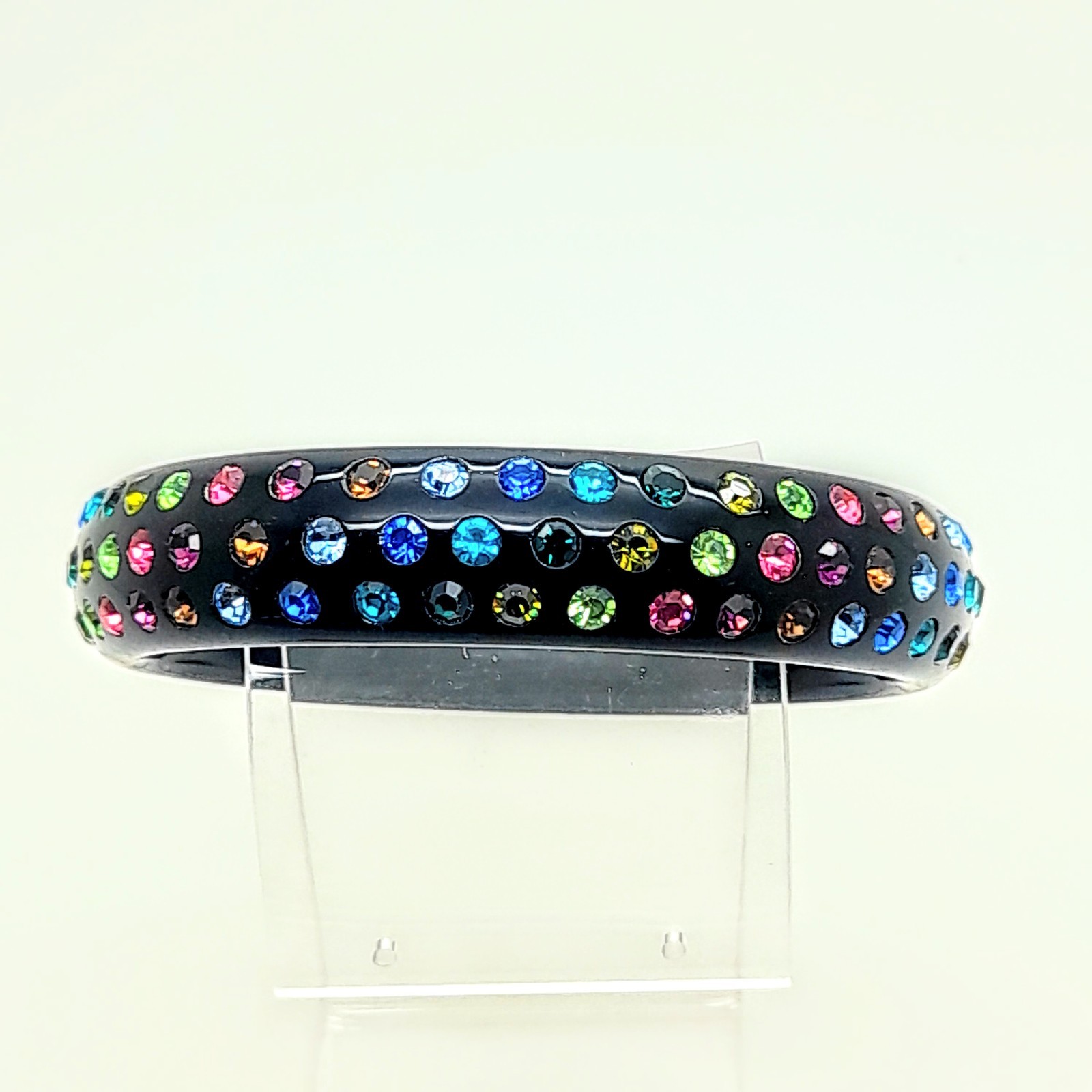 vintage style black round Plastic multi color rhinestone fashion bangle bracelet