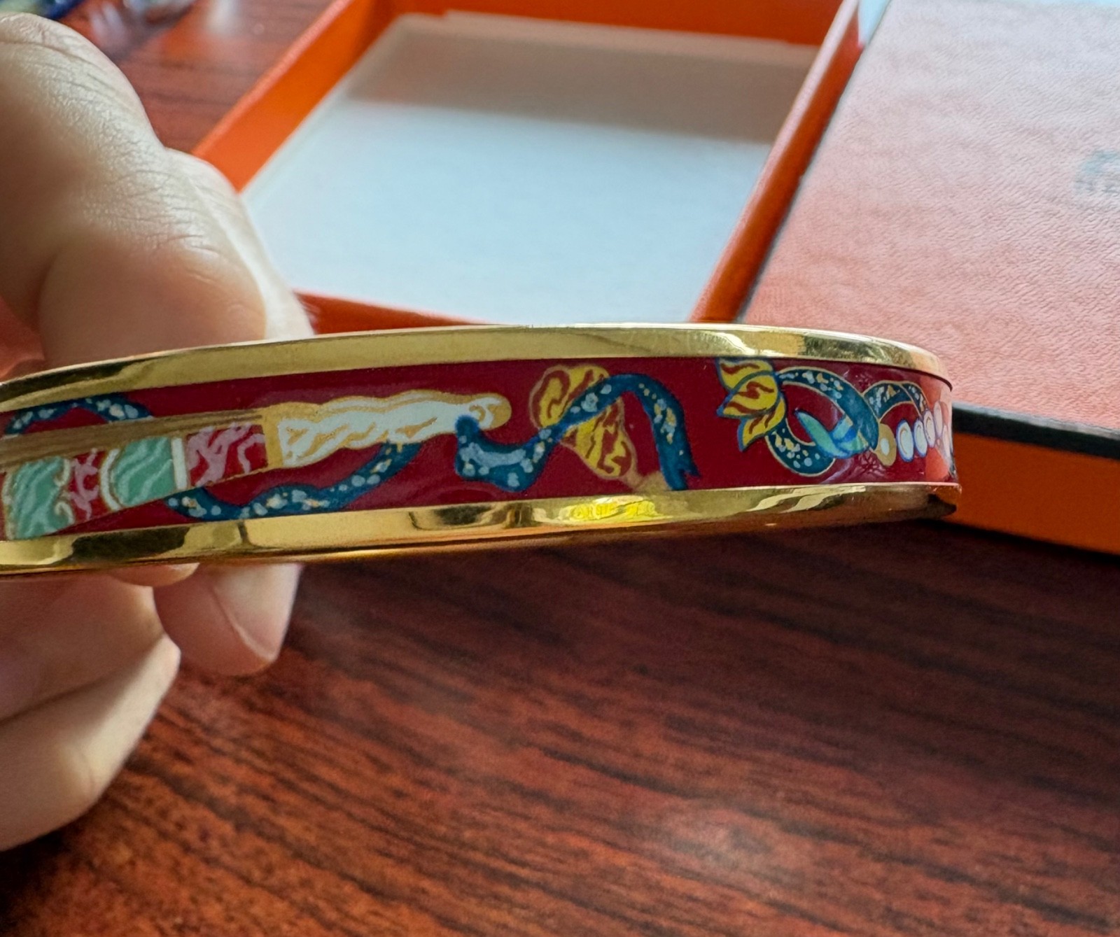 Narrow hermes bracelet enamel