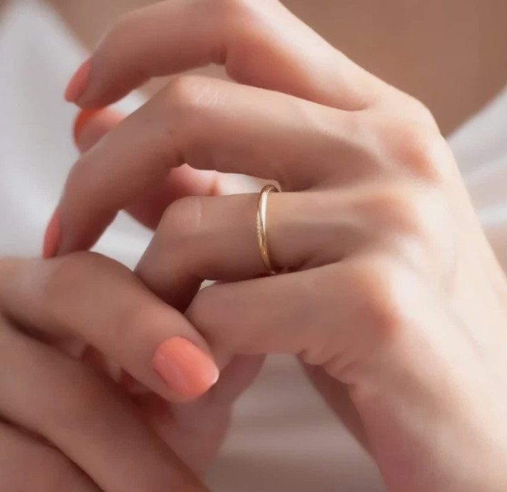 Gold 1mm-2mm-3mm-4mm-5mm-6mm Thin Wedding Band Wedding Stacking Ring For Him/Her