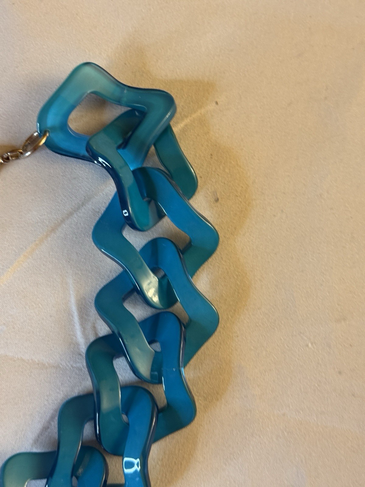 Blue Cable Link Chain Statement Necklace