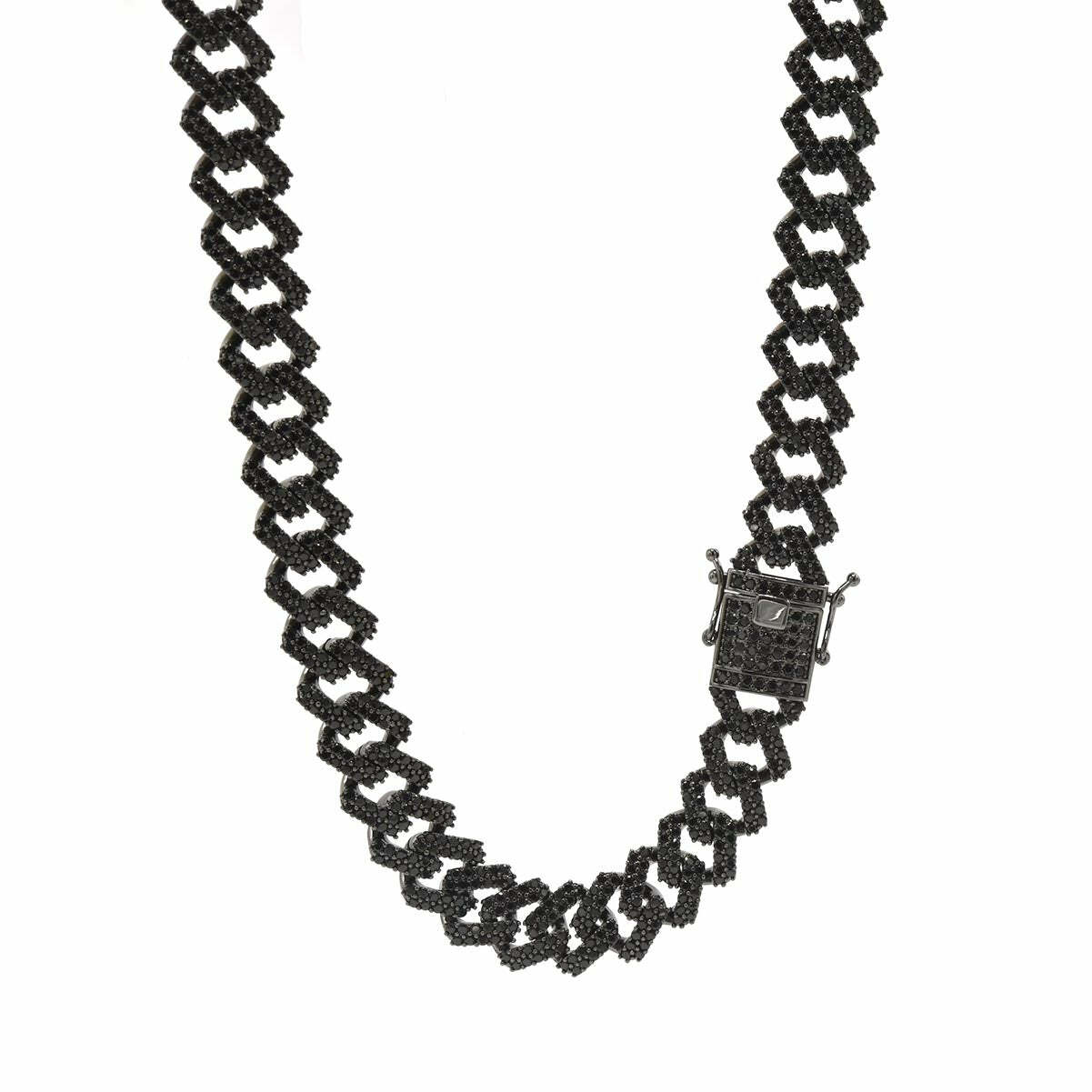 14MM High Quality Black Finish Iced Square Link Miami Cuban Link Chain Bracelet
