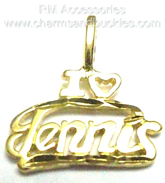 I Love Tennis Charm Sports Pendant EP Gold Plated with a Lifetime Guaranteed