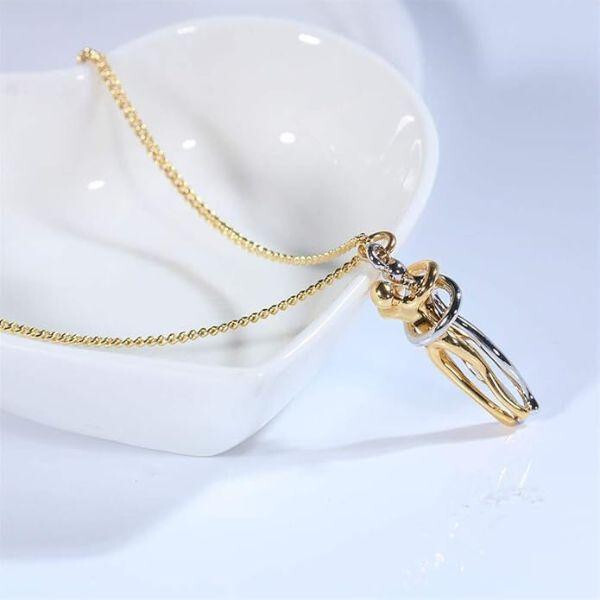 Couple Hugging Pendant Necklace Lovers Together Forever Metal Plating Love Style