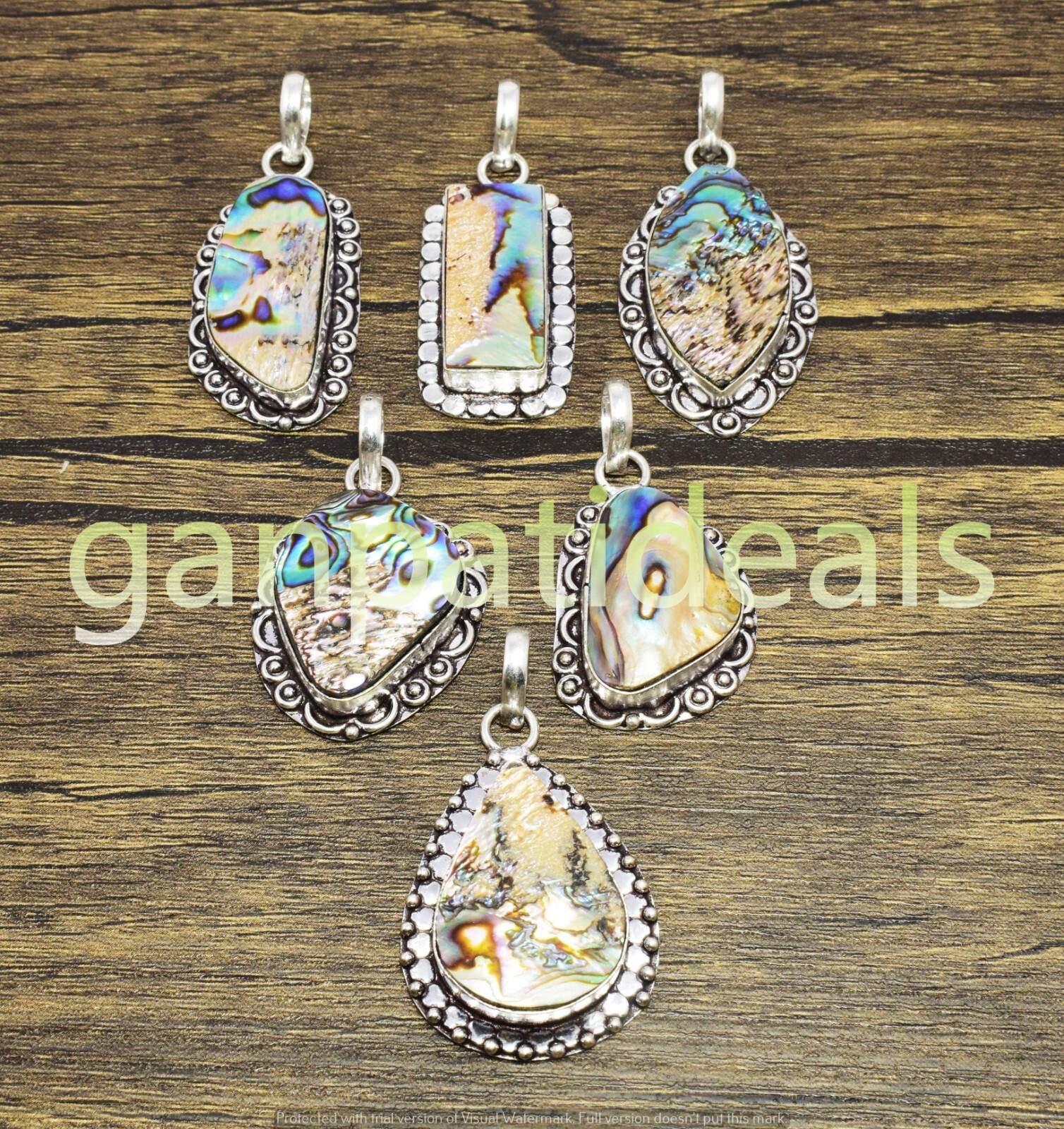 Abalone Shall Gemstone Handmade Pendant 925 Silver Plated Wholesale Jewelry
