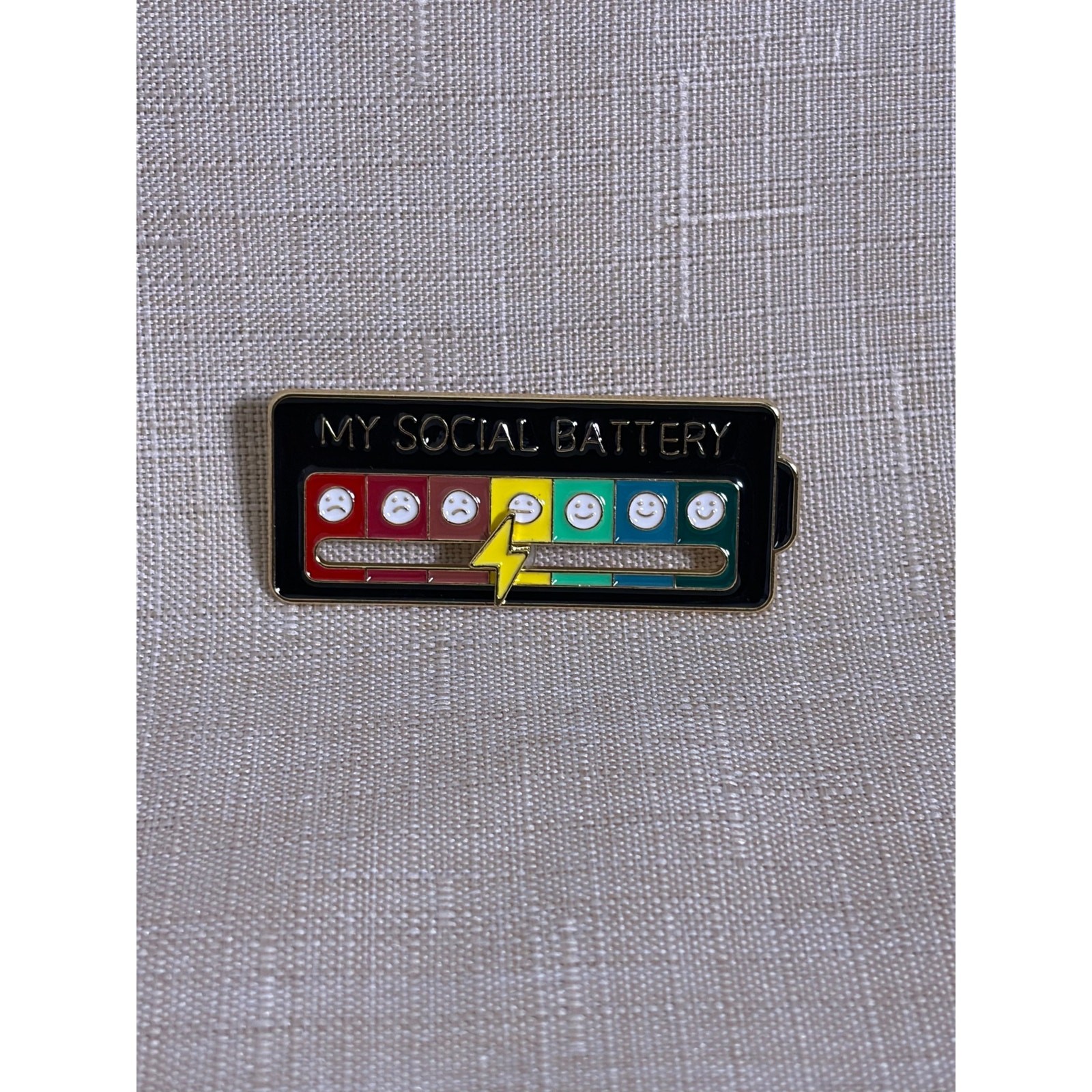 My Social Battery Mood Tracker Enamel Brooch Lapel Pin New