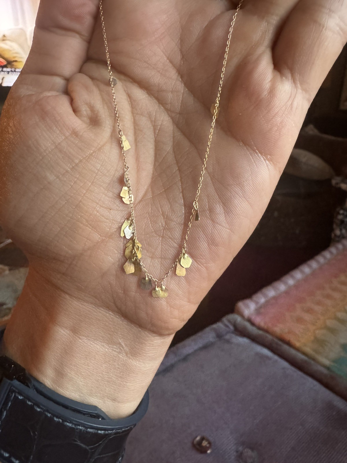 Sia Taylor 18k Scattered Seeds Necklace 17 Inches
