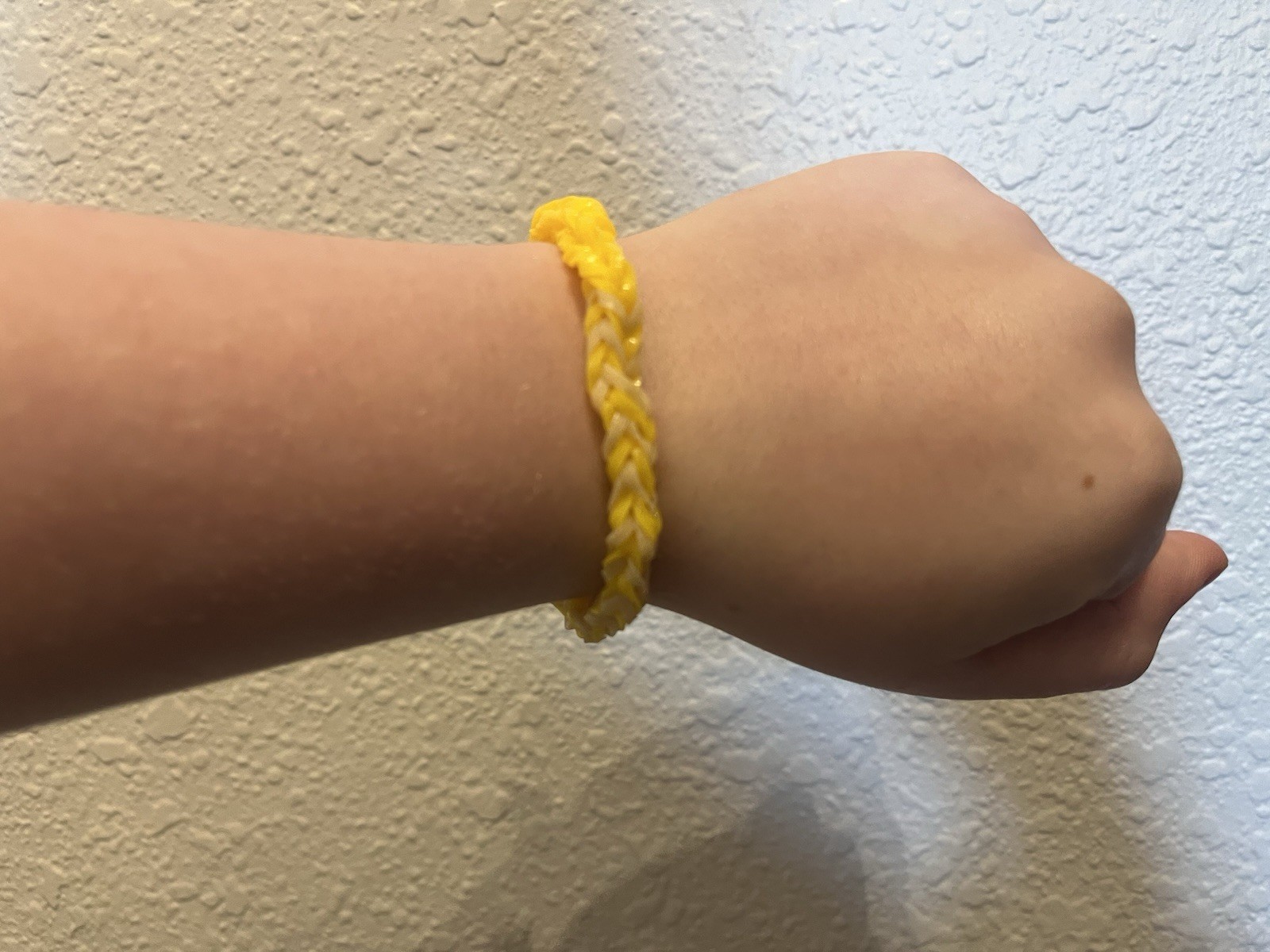 Lot of 2 Braided Rubber Bracelets Yellow & Pink Adjustable Tie Closure