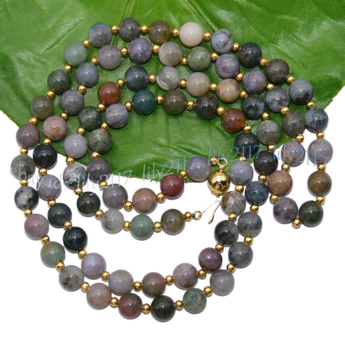 Multicolor India Agate Onyx Gemstone Round Beads Necklace 14-48 inches 6-14mm