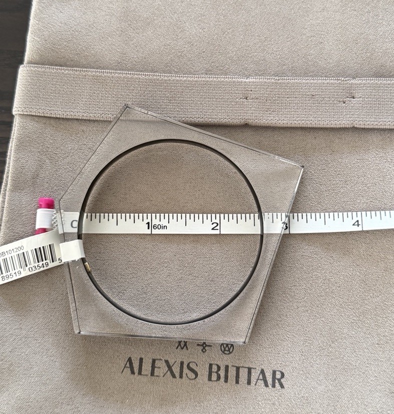100% Authentic ALEXIS BITTAR ASYMMETRICAL PENTAGON Black Lucite BRACELET