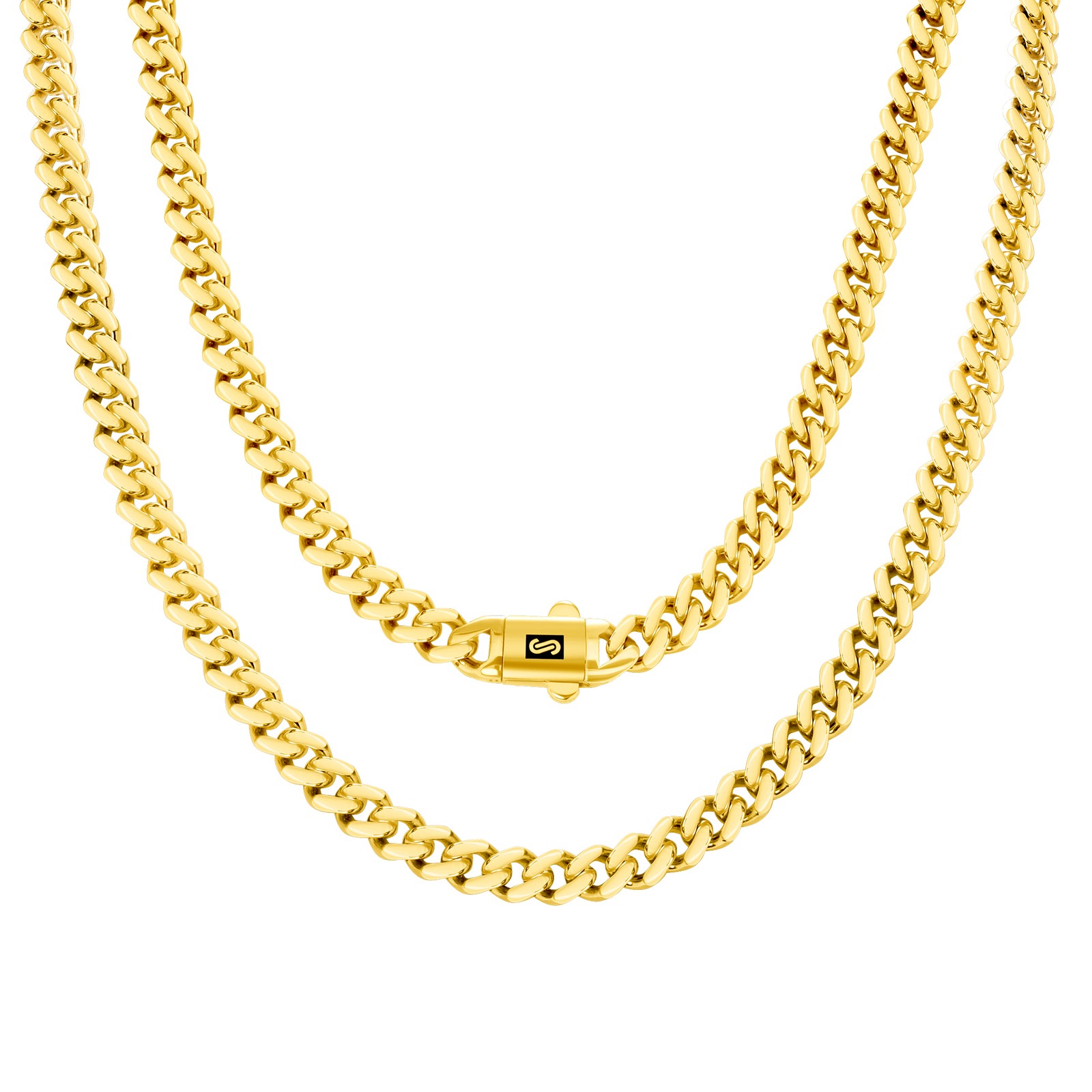 10K Yellow Gold Miami Cuban Royal Monaco Link Chain Necklace 5mm-20mm, 16″- 30″