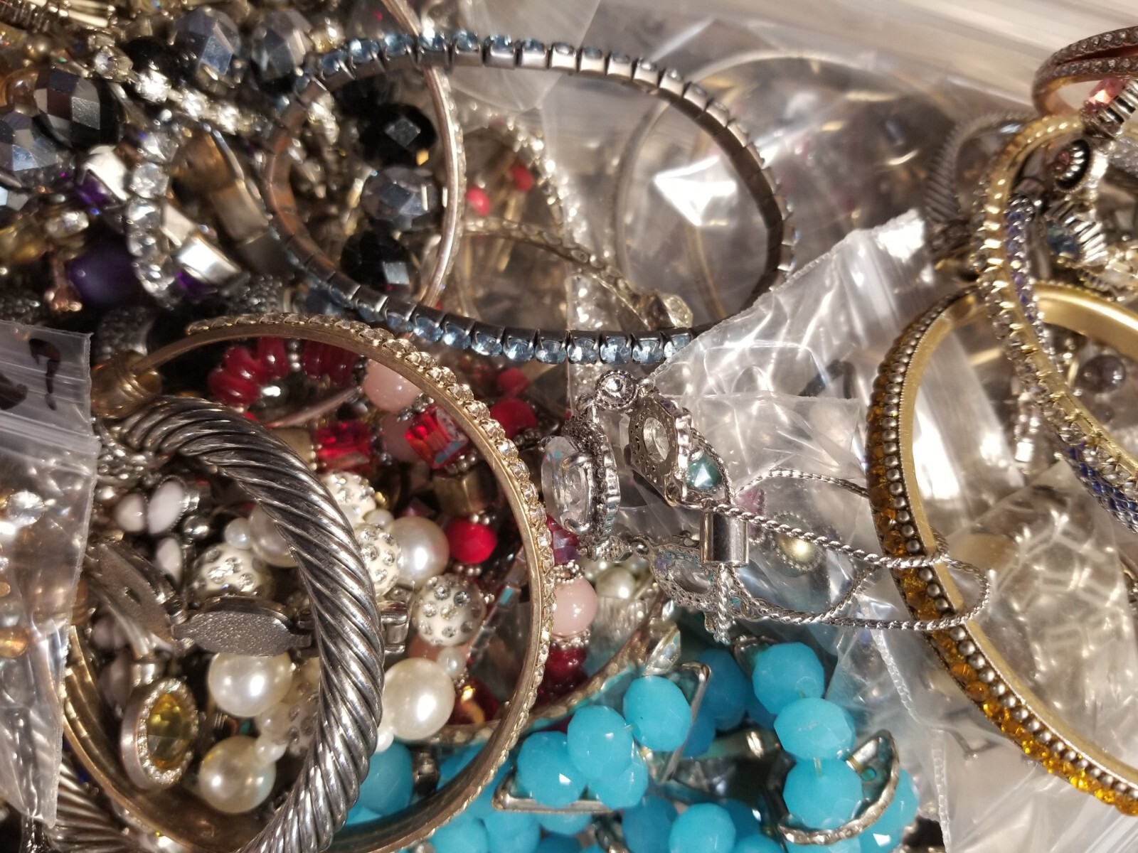 Lot Random Mix Bracelets rhinestone cuff stretch enamel Wrap Bead Gold silver Pl
