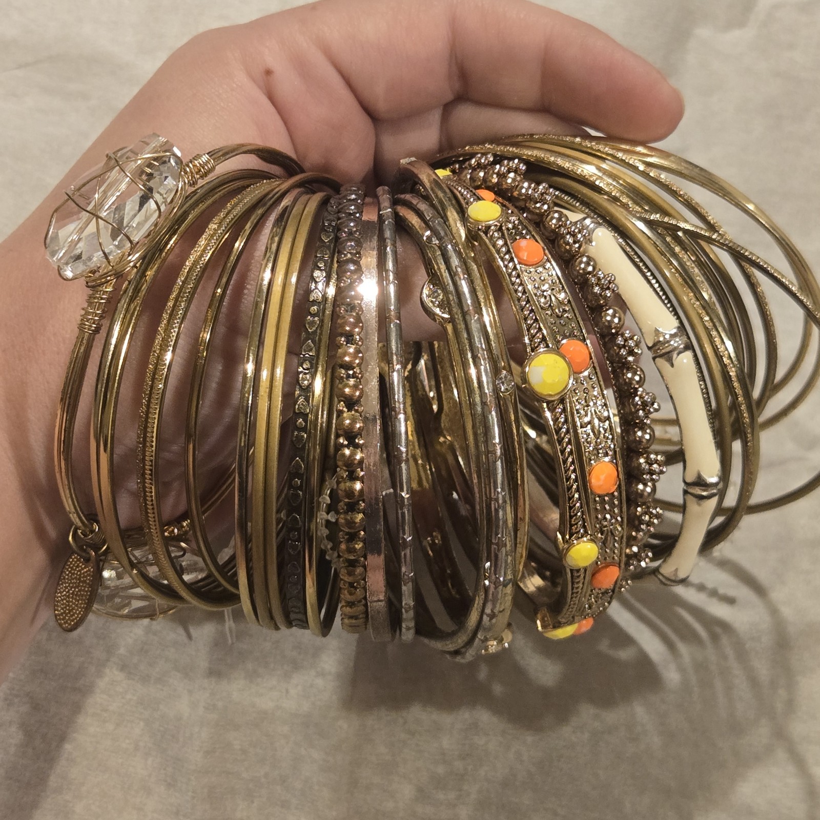 Gold and Silver Bangle Bracelet Set. 30 Pc