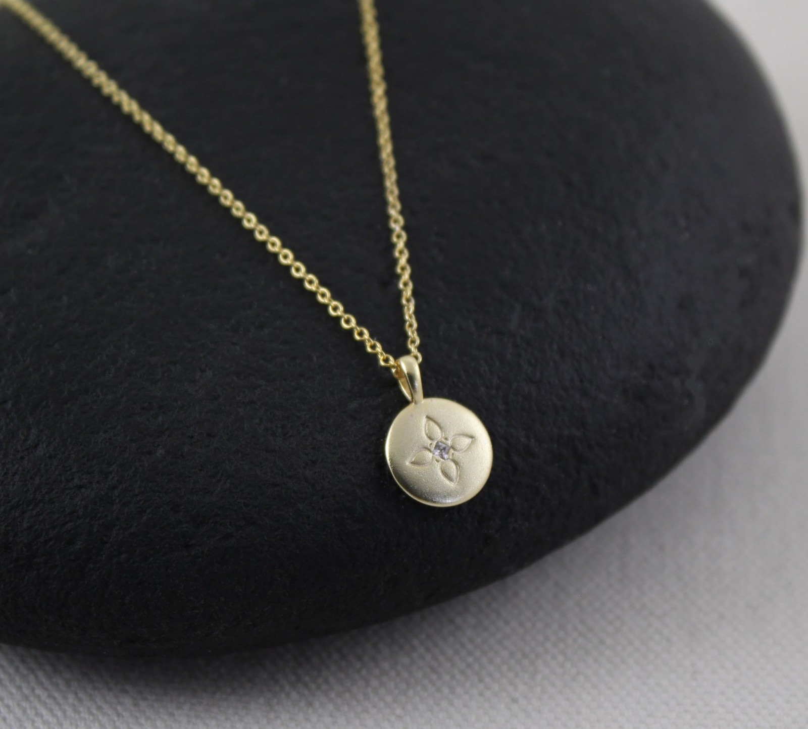 Gold Lotus Crystal Disc Necklace – Handpicked Daughter Gift