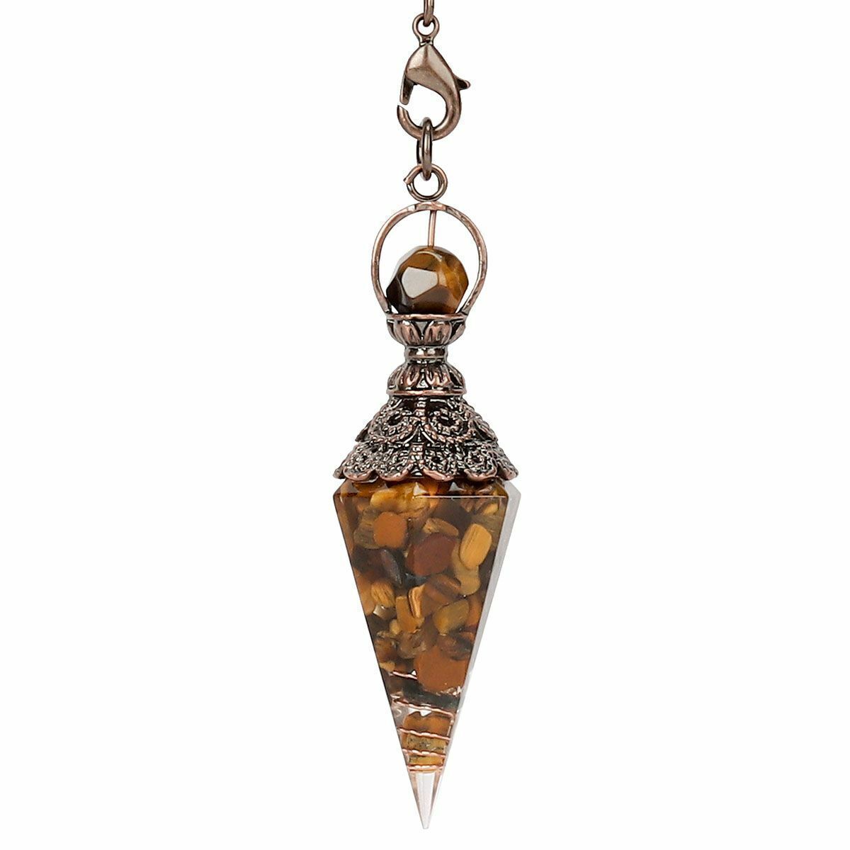 Quartz Natural Crystal Pendulum Healing Chips Stone Reiki Chakra Chain Pendant