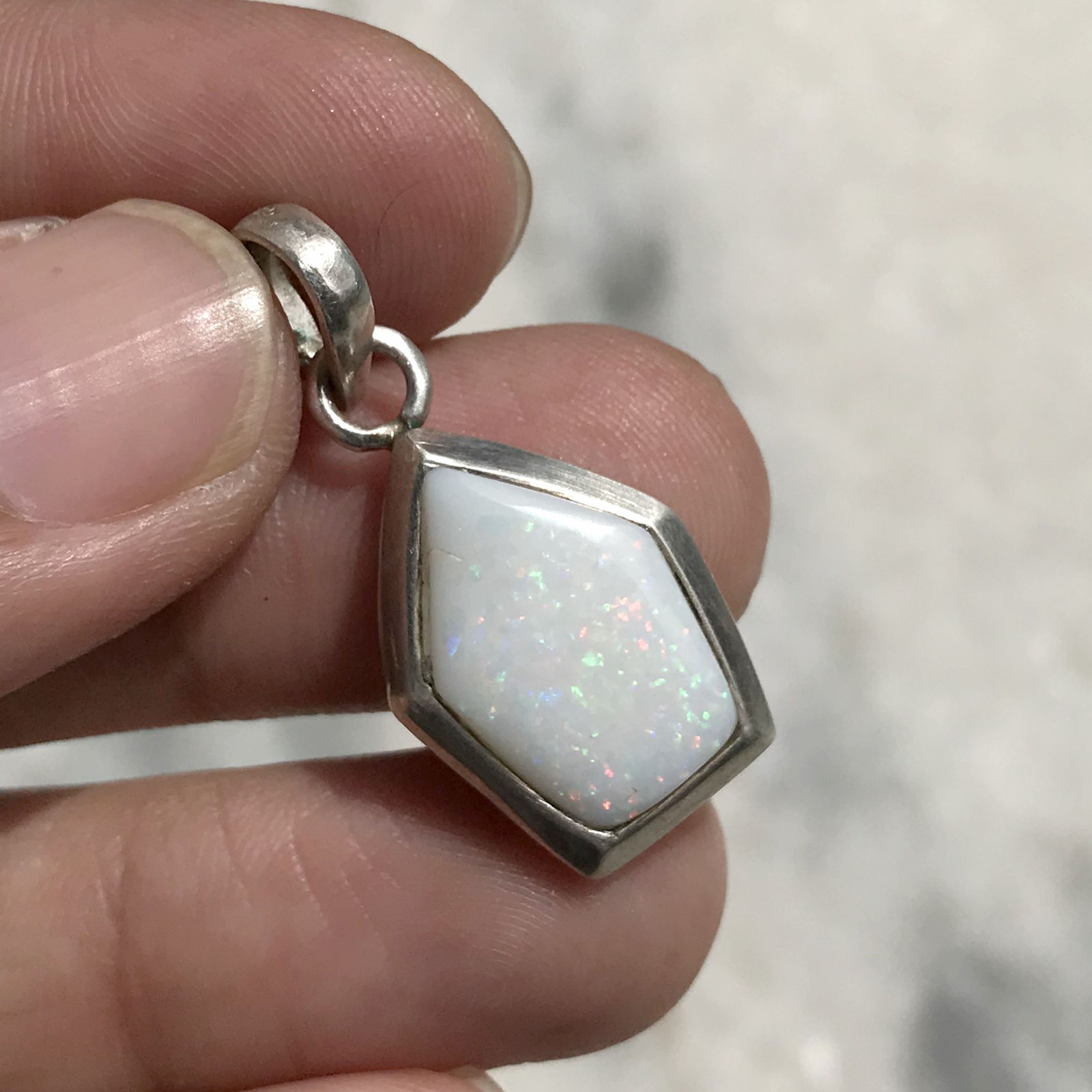 Natural Australian Multi Opal 925 Solid Sterling Silver Pendant Stone Size 20×14
