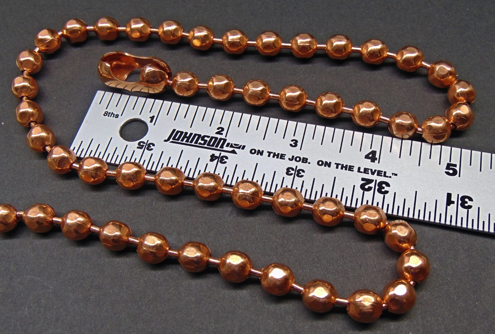 Bulk COPPER BALL CHAIN Statement Size 9.5mm Round + Faceted Bead 5 ft to 25 feet