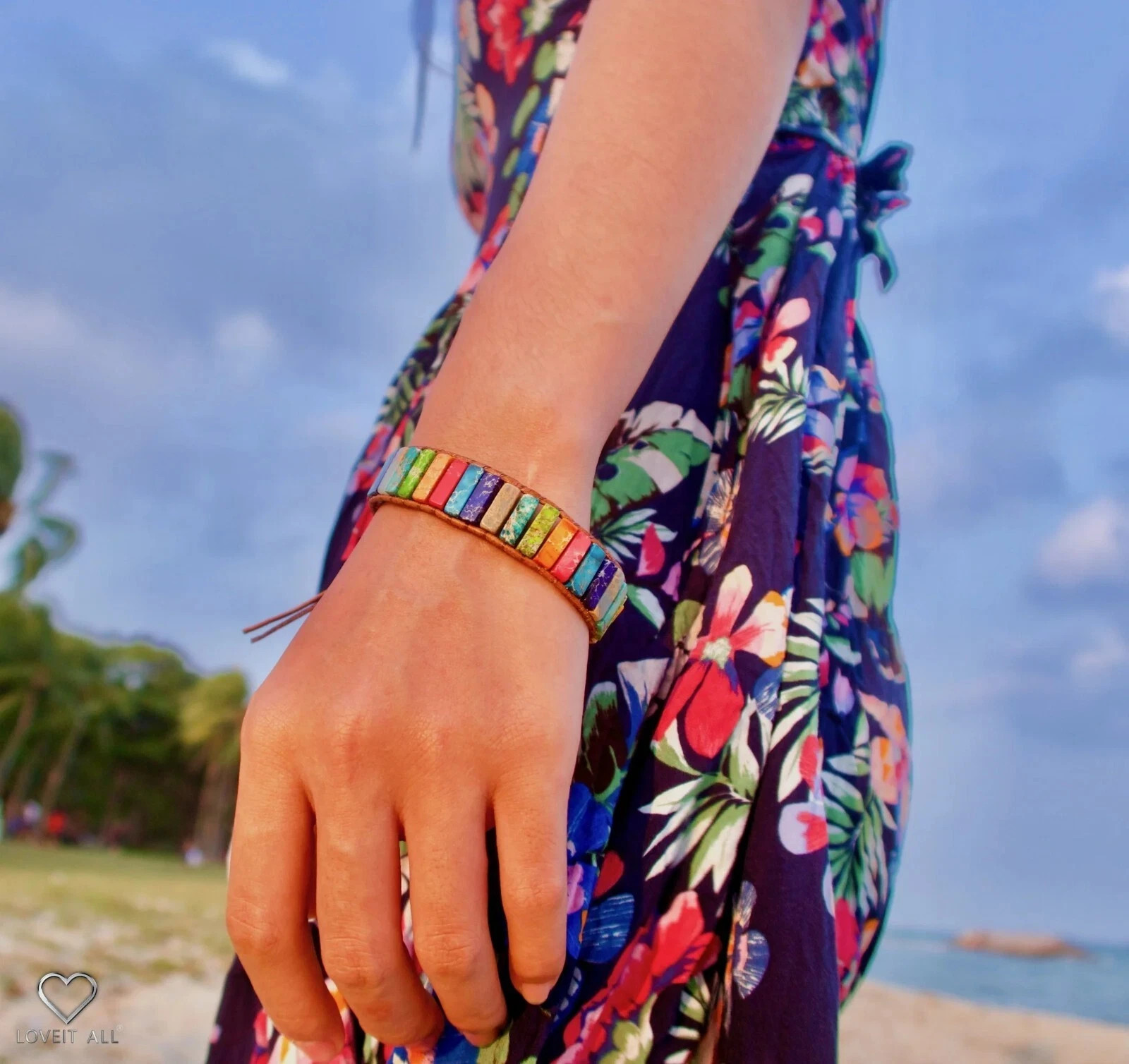 Natural 7 Chakra Stone Bracelet Multi Color Crystal Tube Beads Bracelet Gift