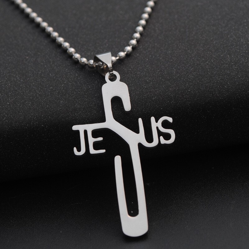 Cross – JeSus, Christan Cross Necklace – Silver