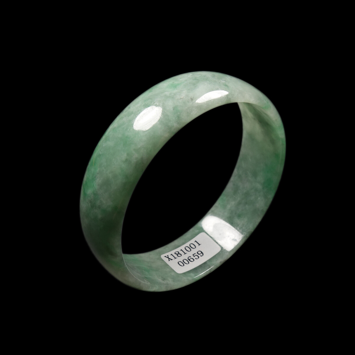 53mm Certified Grade A 100% Natural Green Jadeite Jade Bracelet Bangle 01371
