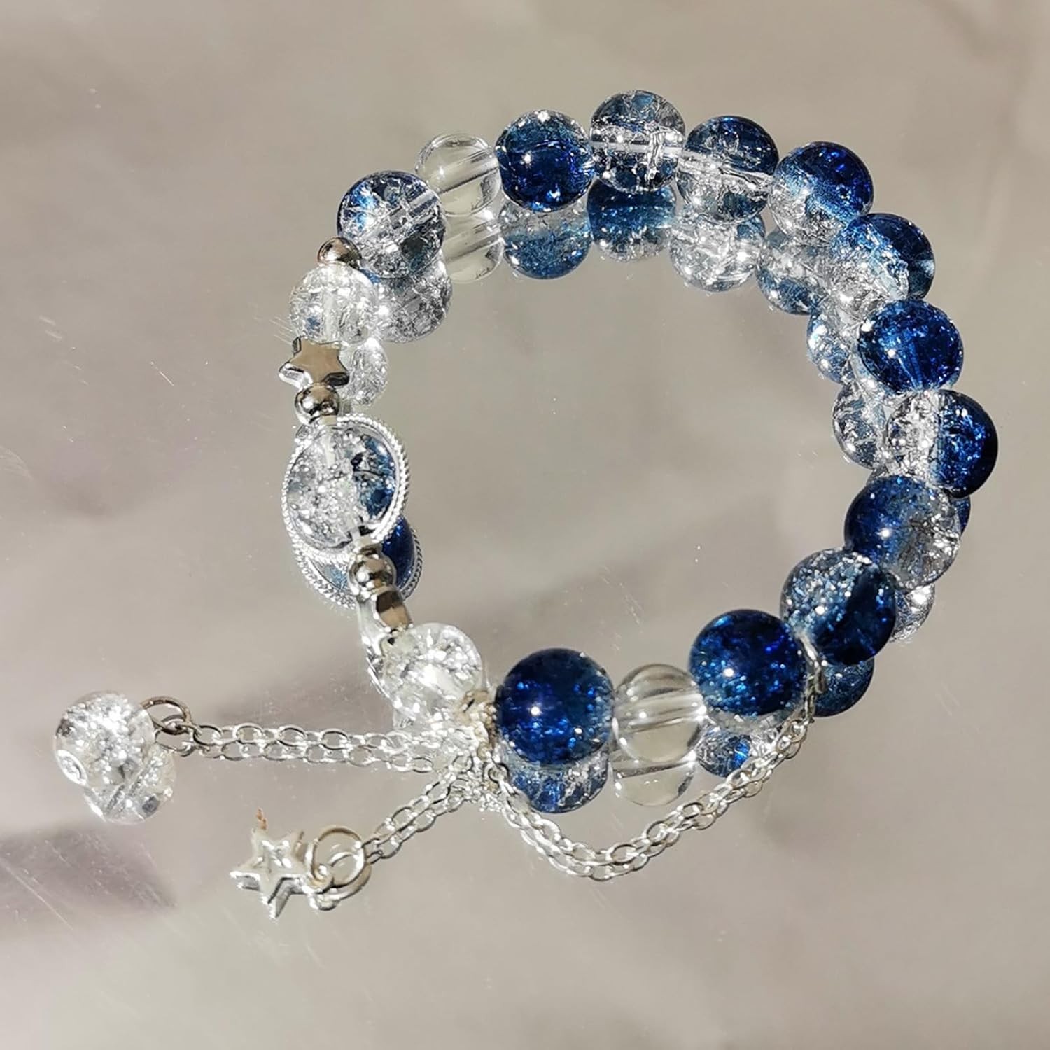 1pc Star Bracelet for Women Crystal Blue Charm Bracelet Dating Party Wedding